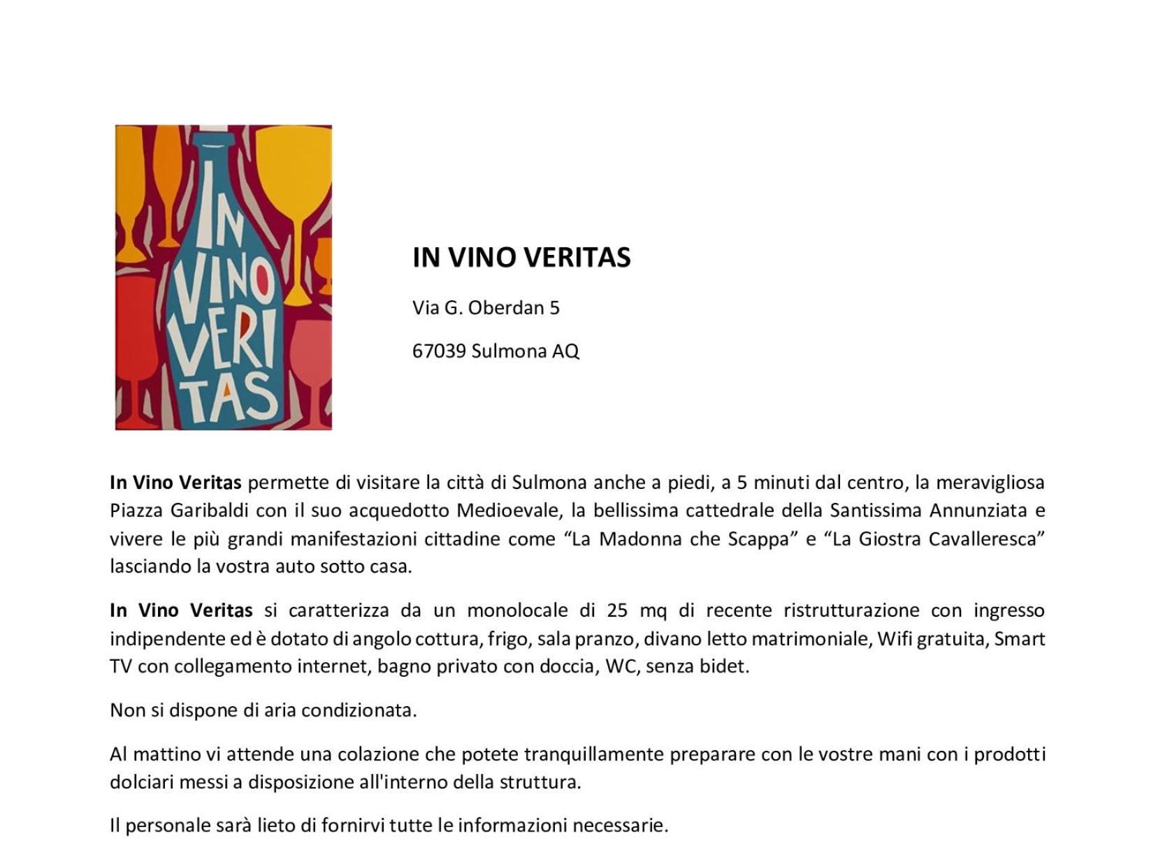 In Vino Veritas Σουλμόνα Εξωτερικό φωτογραφία